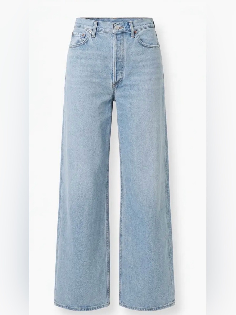 Agolde Light Blue Wide-Leg High-Rise Jeans - Picture 1 of 6